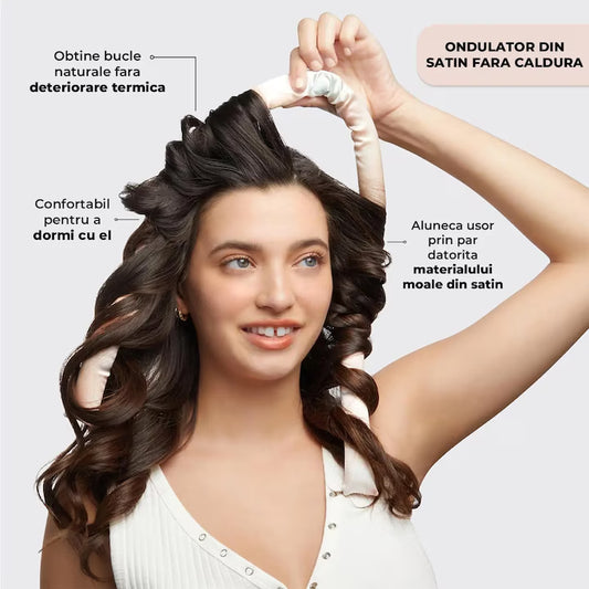 Beauty curler – ondulator de păr fără căldură din microfibră și satin